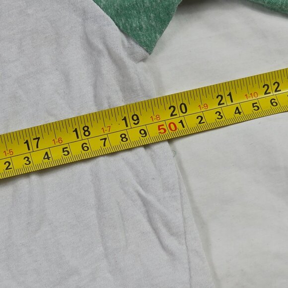 American Rag Mens Size Large White Green Raglan Short Sleeve T Shirt Casual - Picture 5 of 7